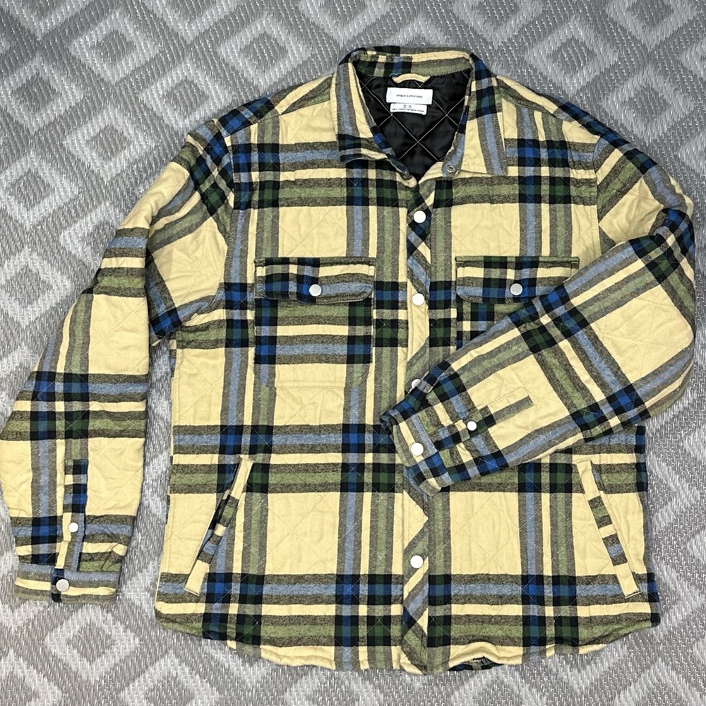 UO Khaki Check Quilted Shirt